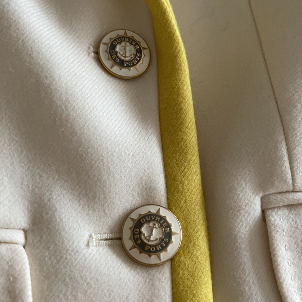 NWT J. Crew Lexington Wool Blazer Cream Yellow Trim Preppy Equestrian Size 4 - Picture 12 of 16